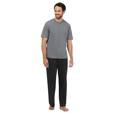 Grey pyjama t-shirt and navy bottoms set